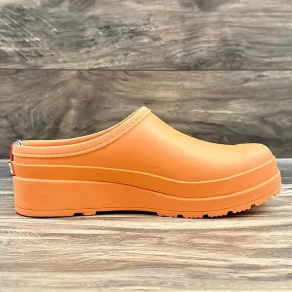 NIB Hunter Original Waterproof Platform Play Clogs 7 38 Orange - Picture 6 of 12